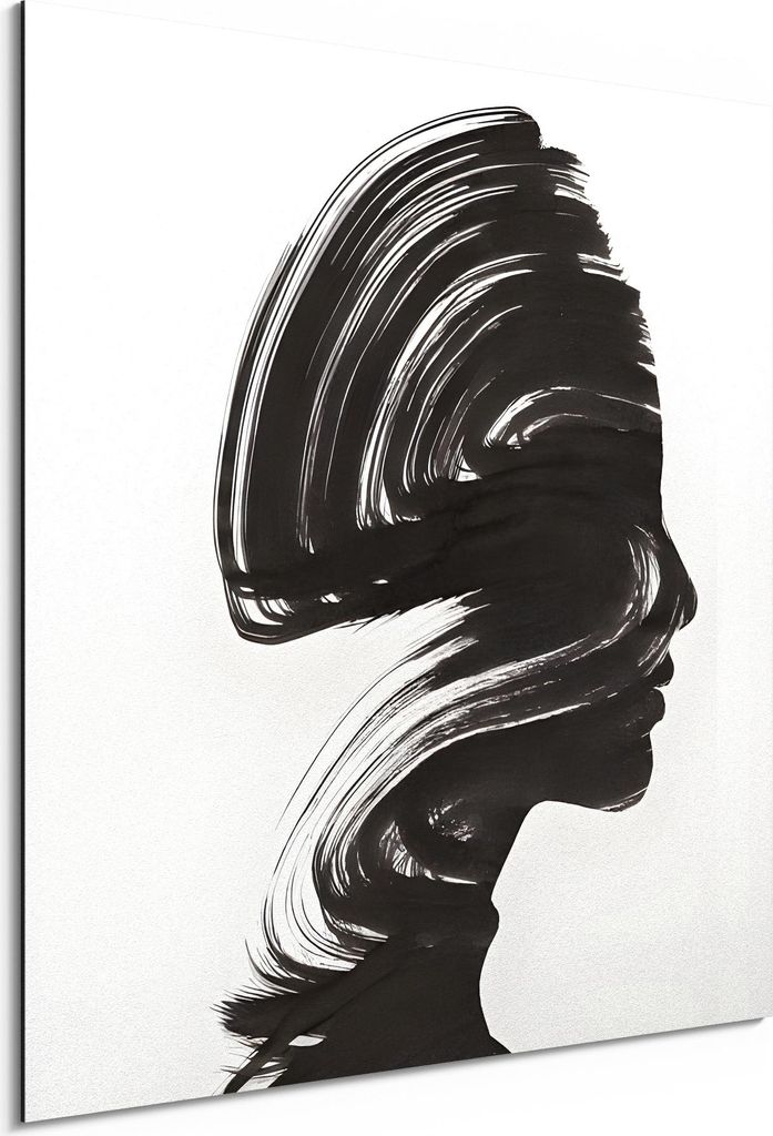 DEQORI Alu-Dibond Bild Weiß 30x30 cm 'Pinsel der Erinnerung' Wandbild Metall dünn Design