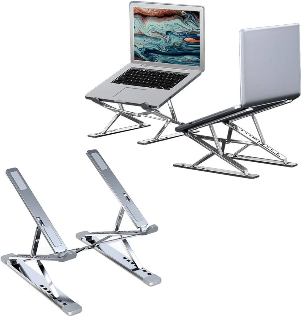 Base Laptop N8 Silver in Alluminio - Accessorio Design per Ufficio