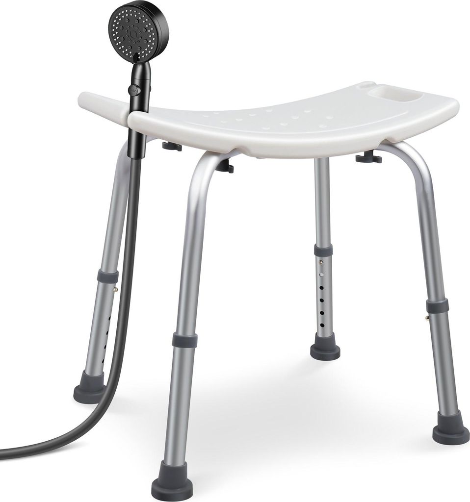 VOUNOT® Duschhocker höhenverstellbar 38–52cm, ergonomischer Produktbild 