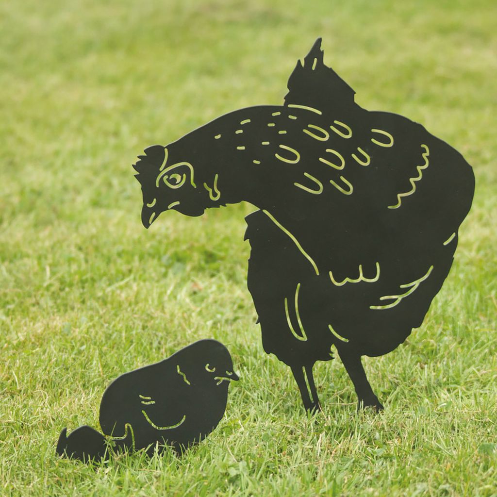Osterdeko Silhouette Ei Küken, 9,5 cm breit, 6,0 cm hoch, selbststehend