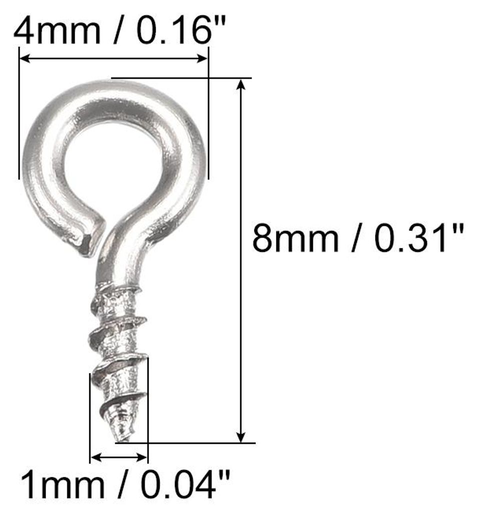 200 Stš¹ck Kleine Schraube Augenstifte Haken Mini ?sen Schrauben Gewinde 4x8x1mm Selbstschneidende Bolzen fš¹r Schmuck Herstellung Ergebnisse D...