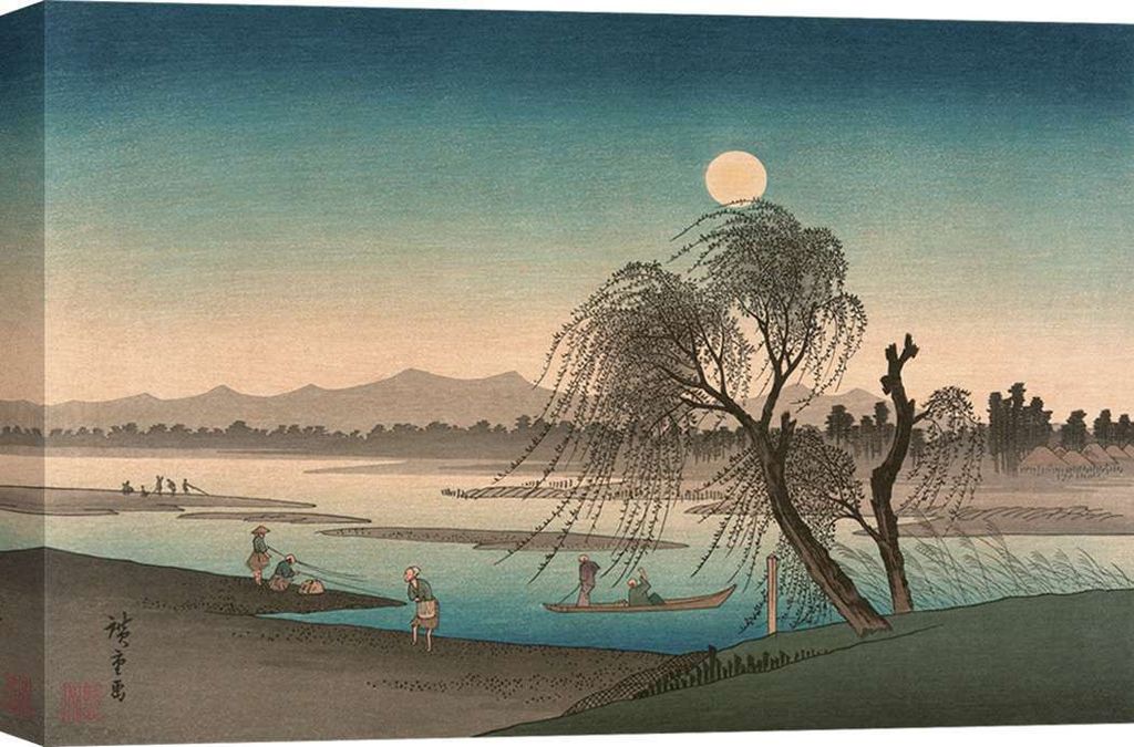 Japanischer Kunstdruck auf Leinwand – Ando Hiroshige, Fukeiga – 70x50 cm