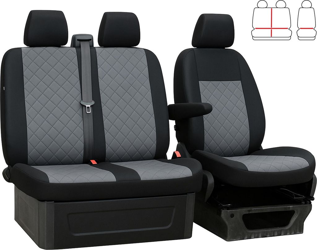 Autositzbezüge 2+1 Maß für Citroen Berlingo ab 18 Schonbezüge Grau Sitzschoner