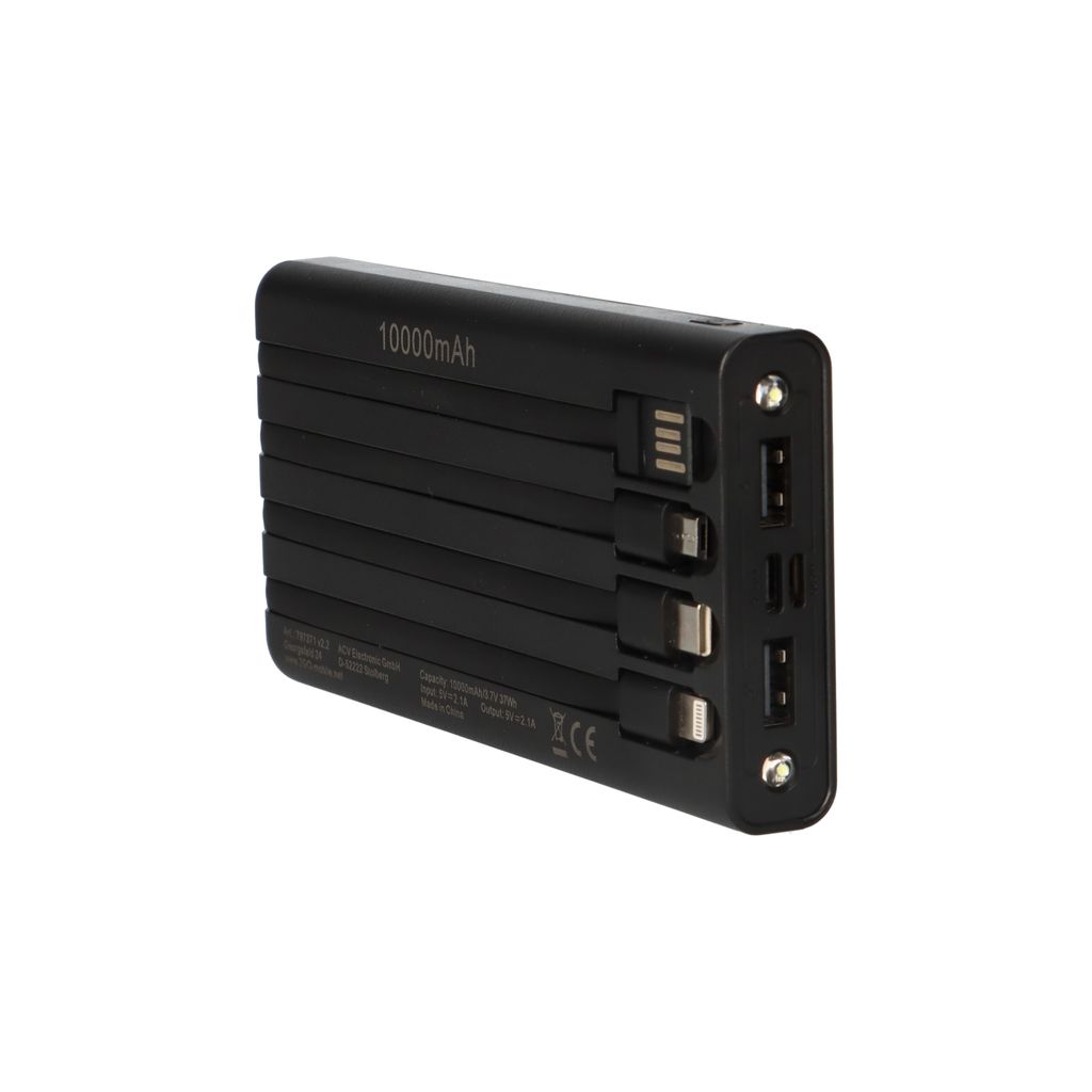 2GO Powerbank Solar 10000mAh s LED svítilnou černá Obrázek produktu 10