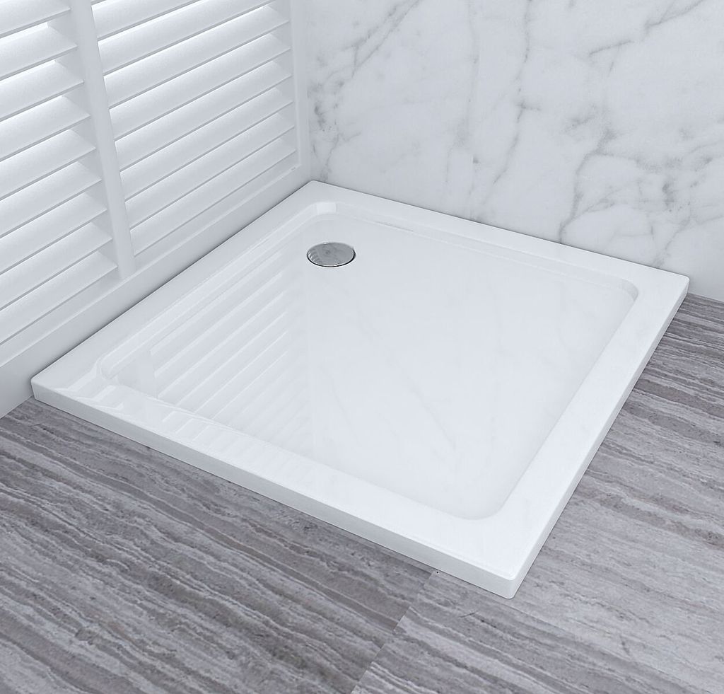 80x80 cm Duschtasse Flach Duschwanne Dusche Brausewanne Quadratisch Weiß 