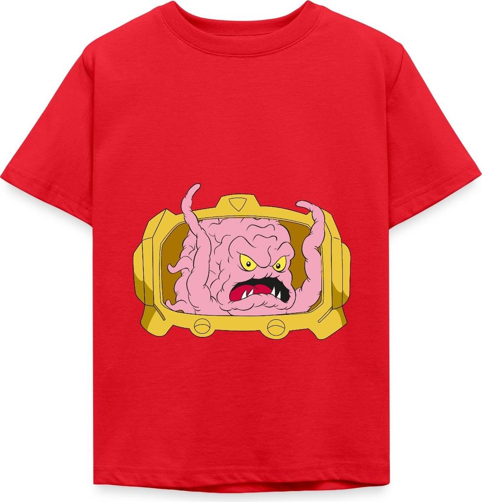 Spreadshirt Teenage Mutant Ninja Turtles Krang Bösewicht Kinder T-Shirt, 122/128 (7-8 Jahre), Rot