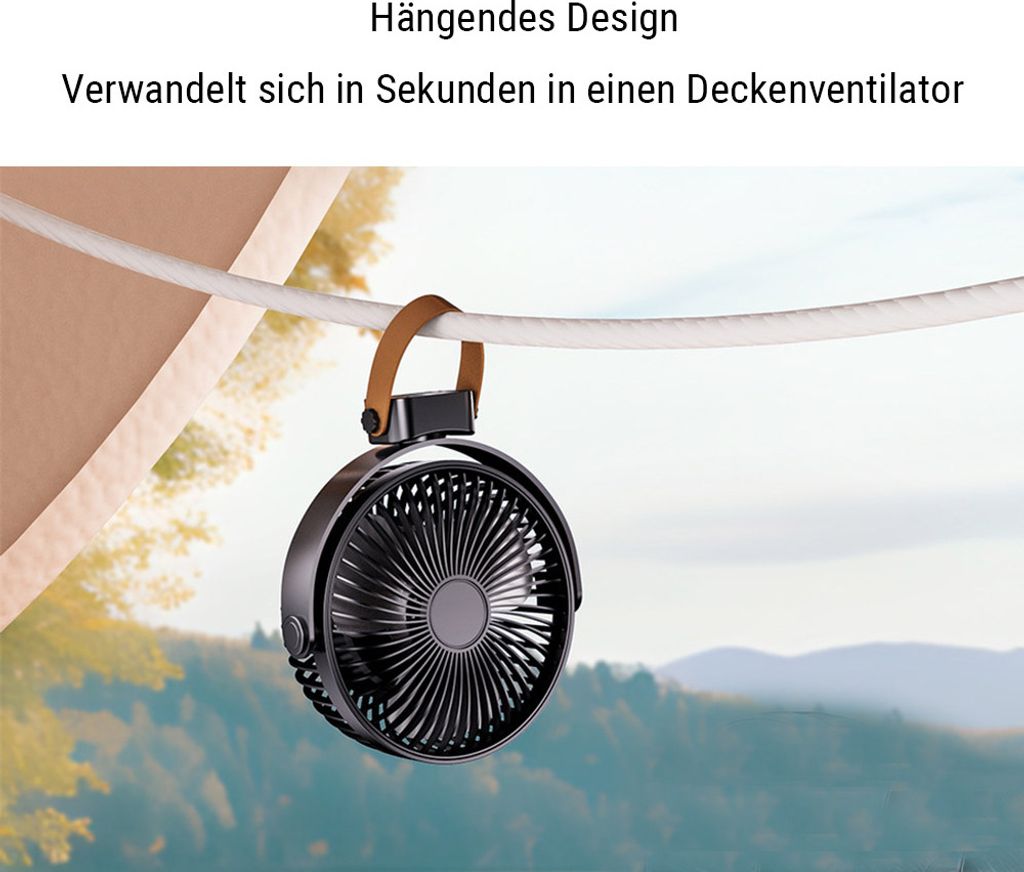 6-Zoll Ventilatorkopf Ventilator 360° Rotation Fan, Produktbild 3