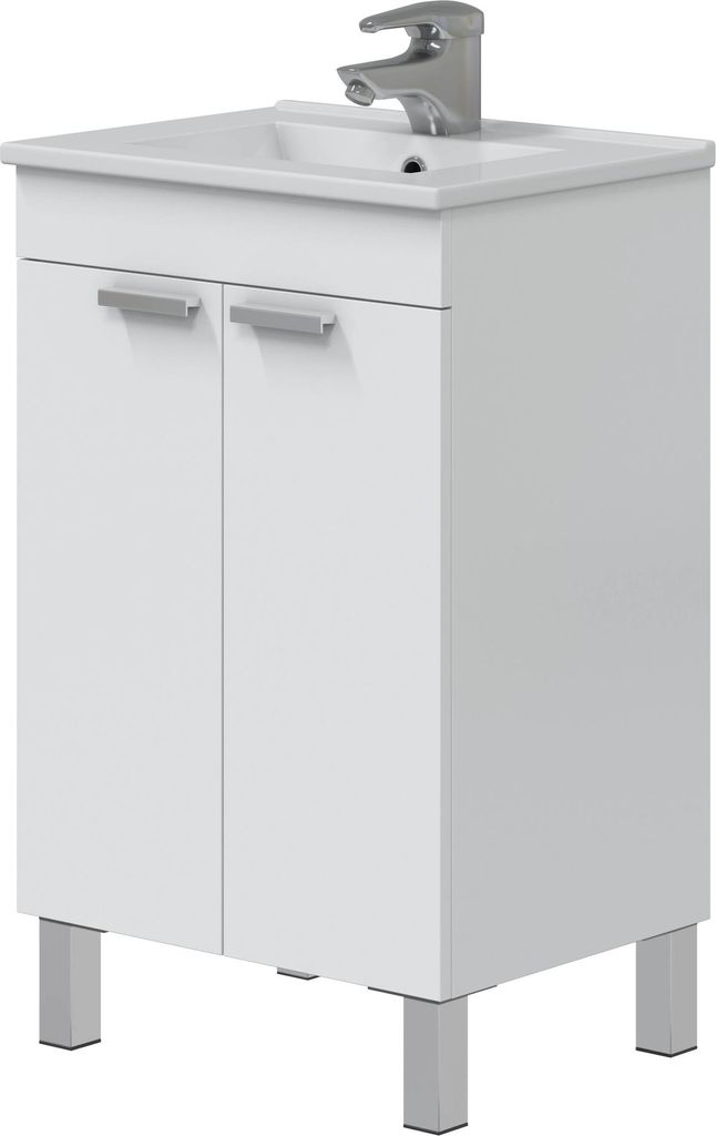 Waschtisch-Set >ECO KIT< in Weiß glänzend - 50x80x39 (BxHxT)