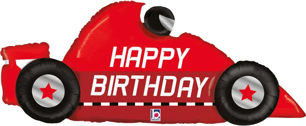 Ballon voiture de course 142 cm pour anniversaire enfant thème pilote