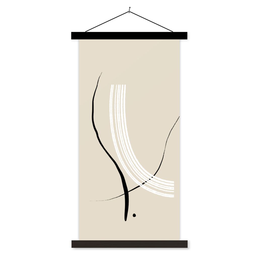 MuchoWow Textilposter Linie - Pastell - Gestaltung 40x80 cm mit schwarzem Rahmen - Wandemalerei