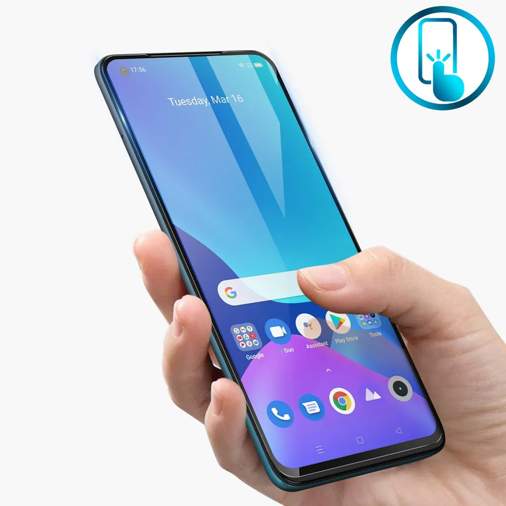 Brotect AirGlass Pellicola In Vetro Ibrido Flessibile Per Realme 8 Pro - Durezza 9H, 2x Più Sottile, Anti-Impronta, Trasparente, Made In Germany, Facile Installazione