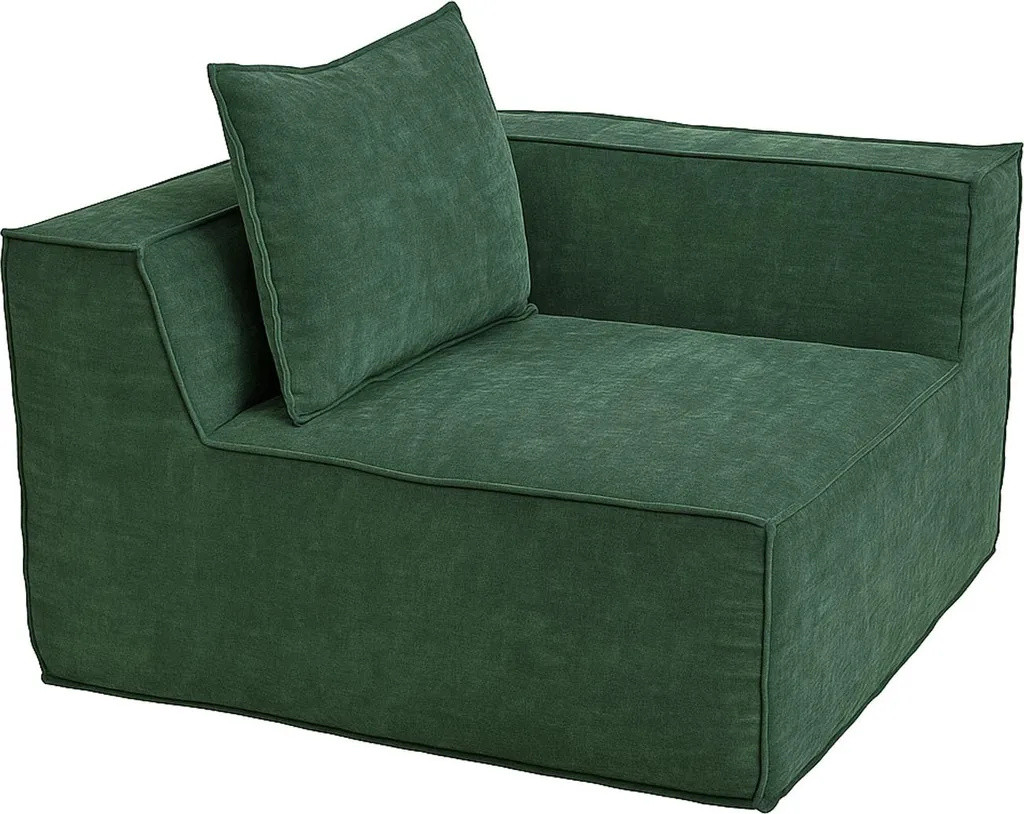 Canapé modulable 2 places vert idéal pour optimiser un petit salon - 12