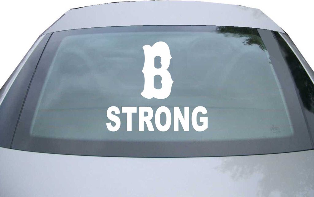 Indigos UG - Aufkleber Heckscheibe & Motorklappe DE6293 - weiß - 600x531 mm - B Strong Decal - Boston - Auto Scheiben Fenster Heckklappe Tuning Ra...
