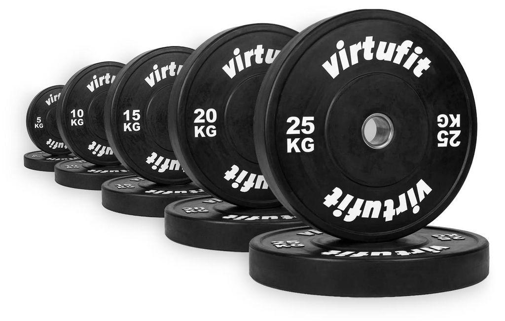 VirtuFit 150 kg Bumper Plate Set Gummischeiben Schwarz Produktbild 