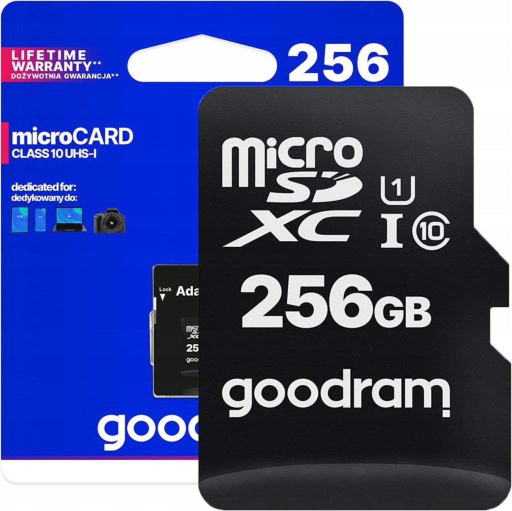 GOODRAM microSDXC 256GB Class 10 UHS-I + adaptér Obrázok produktu 