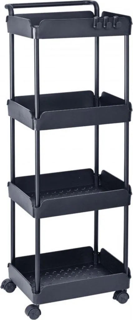 Chariot de service multi-usage 4 niveaux pour cuisine et salle de bain