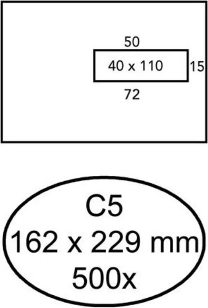 Quantore - Busta finestra C5 VR40 80GR WT | scatola da 500 pezzi