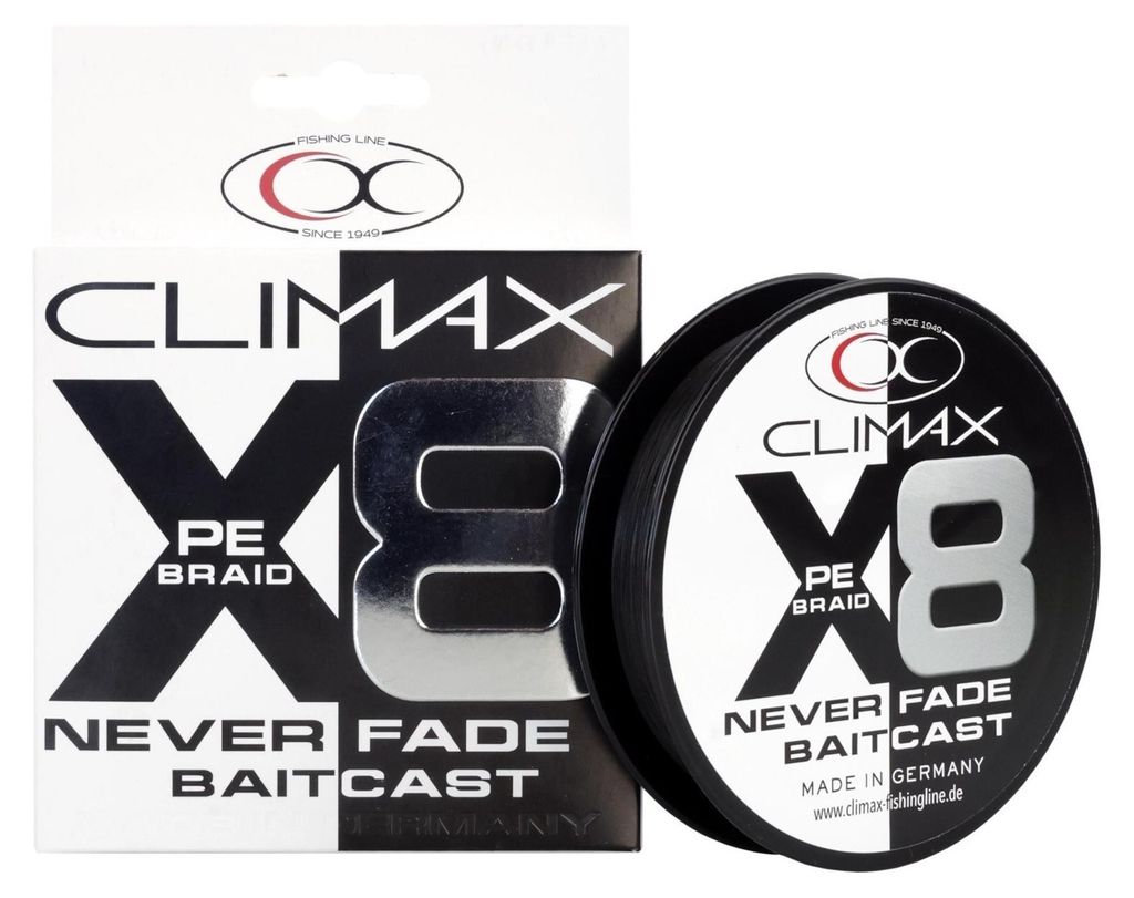 Climax X8 Neverfade Baitcast Schwarz 135 m 0,15 mm 10,4 kg Produktbild 