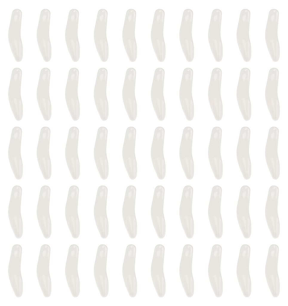 50 Stück Mini-Kosmetik-Cremespatel in gebogener Form, wiederverwendbarer Augenapplikator für Nagelkleber, weiß