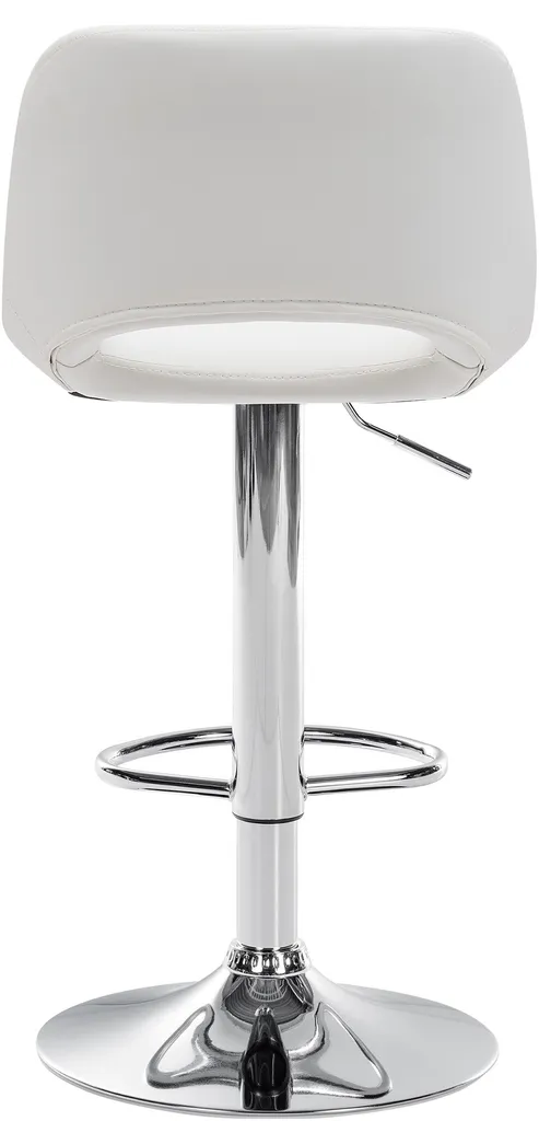 Tabouret de bar réglable Camden blanc avec dossier et pied en chrome chic