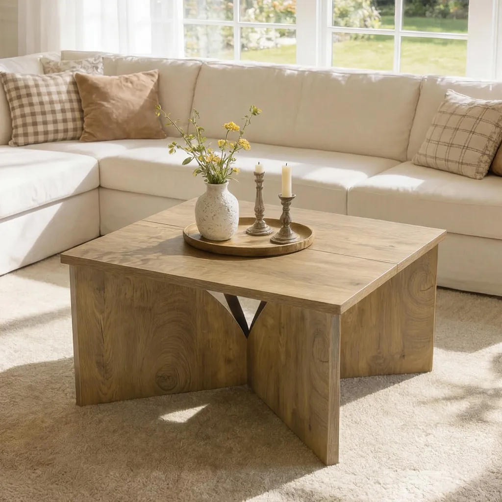 Table Basse de Salon pour Décoration Rustique et Conviviale 80 cm - 8
