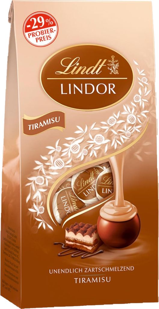 Lindor Tiramisu guľôčky s čokoládovou náplňou, ktorá sa Obrázok produktu 