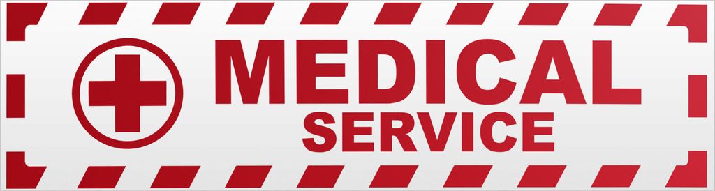 Kiwistar Medical Service Kreuz gestreift Magnetschild Schild magnetisch - 45cm Rot - reflektierend - Magnetfolie für Auto PKW Kfz