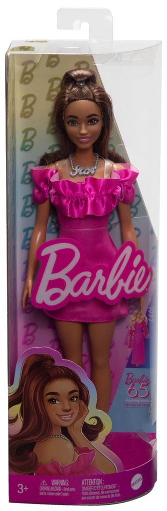 MATTEL Barbie Bambola alla moda. vestito rosa HRH15 Immagine del prodotto 