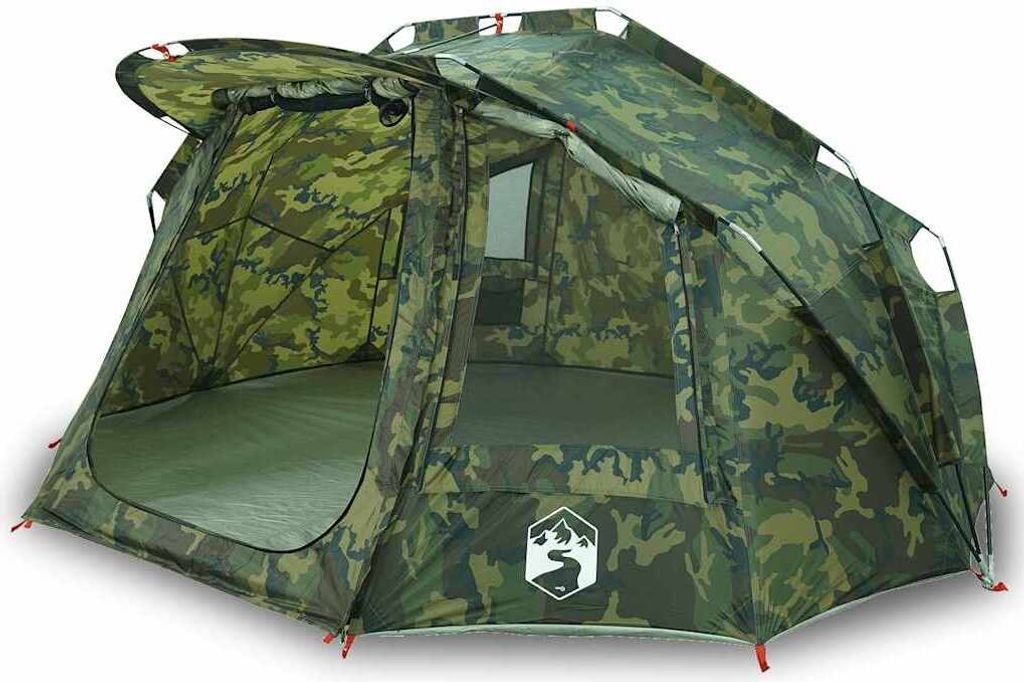 vidaXL Angelzelt 5 Personen Tarnmuster Wasserdicht
