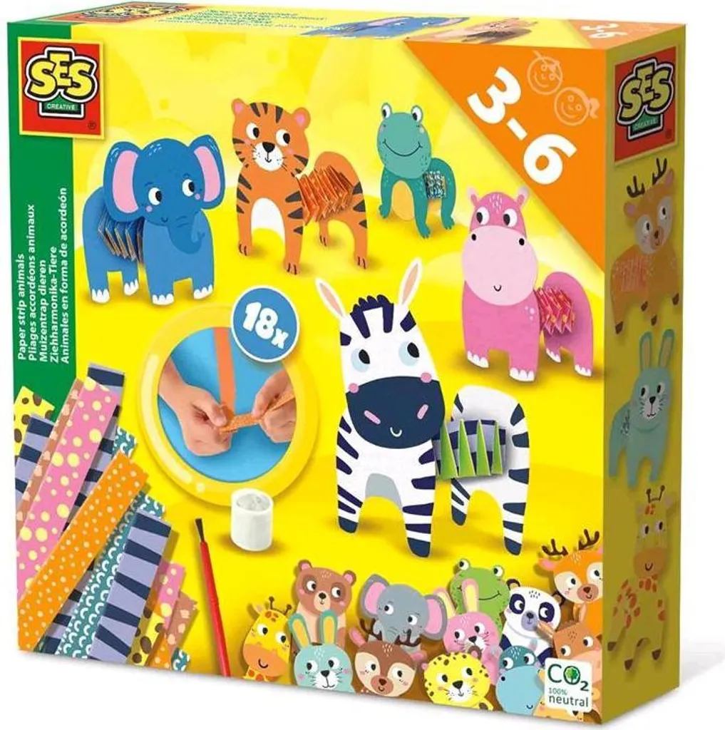 SES Creative Animaux en accordéon 14041 : Kit de Pliage Papier Enfant