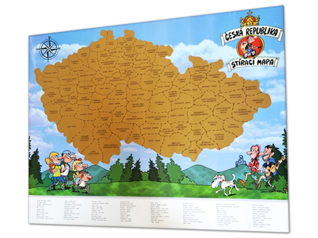 Mapa zdrapka Republiki Czeskiej Zdjęcie produktu 