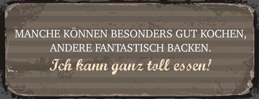 vianmo Blechschild 10x27 cm Manche können Kochen Ich kann ganz toll essen