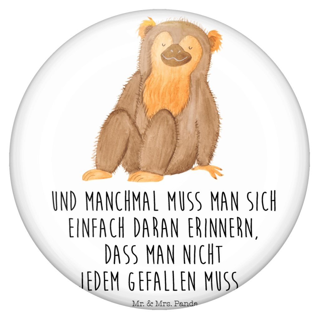 Mr. & Mrs. Panda Pin Affe - Weiß - Geschenk, Badge, Selbstliebe, Afrika, Anstecker, Liebe, Affen, Plakette, Motivation, Selbstbewusstsein, Button