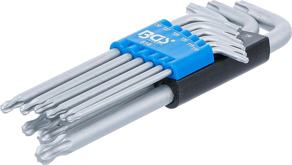 BGS Winkelschlüssel-Satz T-Profil (für Torx) mit Kugelkopf T10 - T50 mm 9tlg. - 818