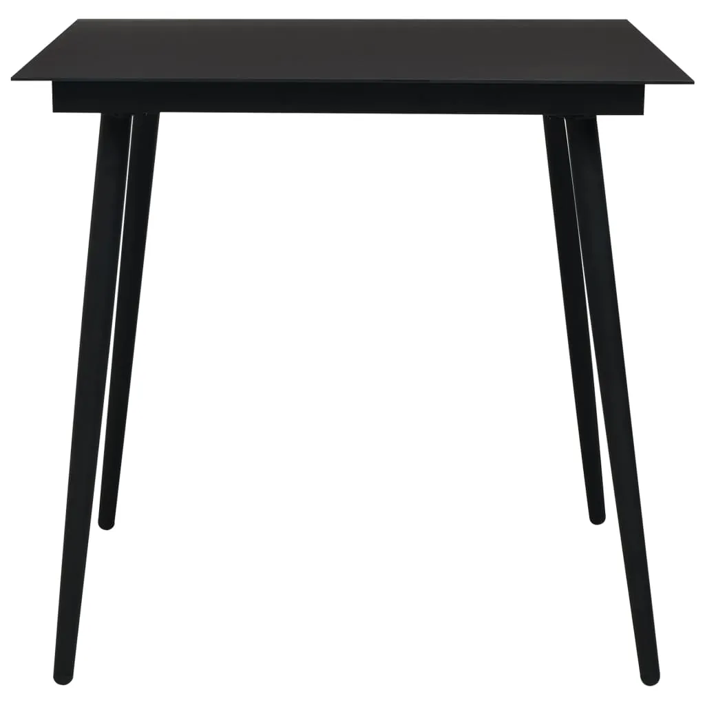 vidaXL Garten-Esstisch Schwarz 80x80x74 cm Stahl e Glas