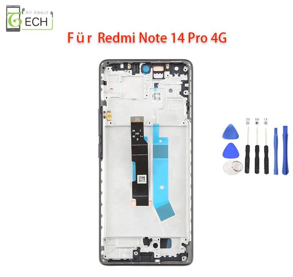 Original Xiaomi Redmi Note 14 Pro 4G 24116RACCG LCD Display Produktbild 