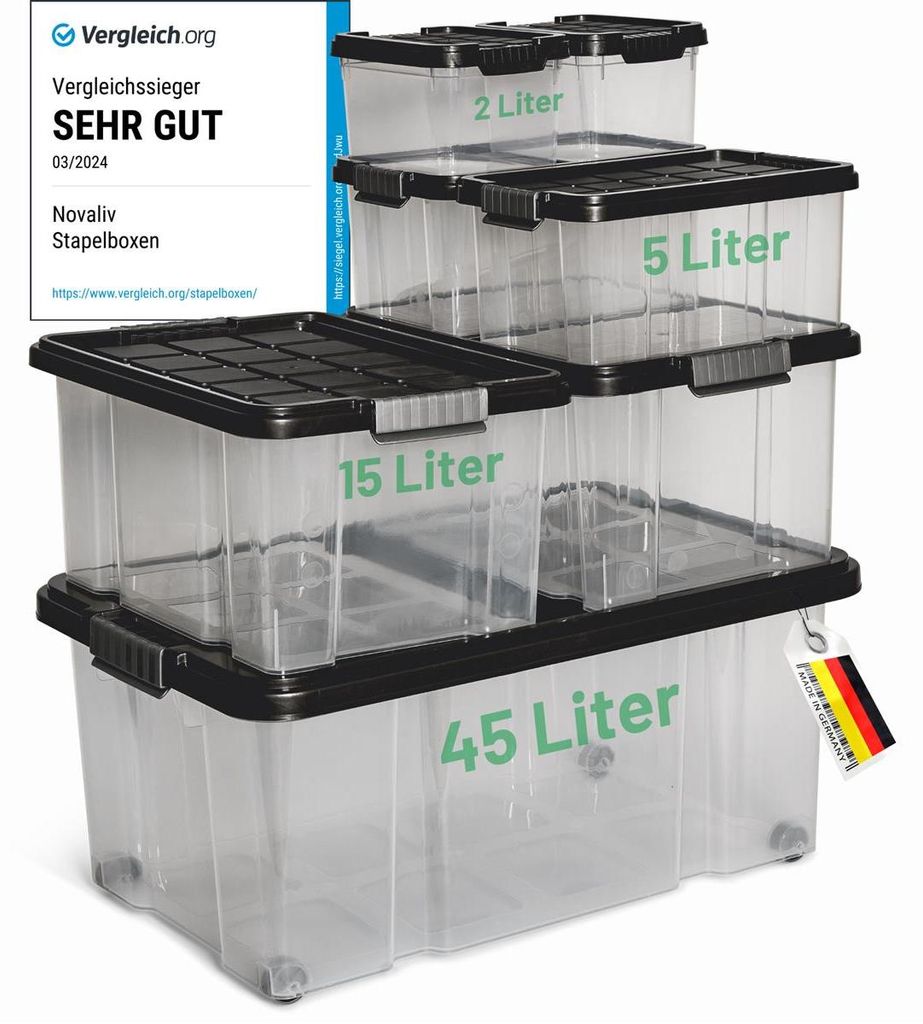 Novaliv 7 tlg Sparset Aufbewahrungsboxen mit Deckel Produktbild 