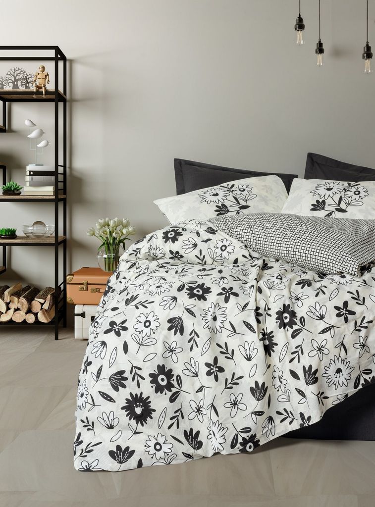 L'Essentiel Linge de Maison, Ranforce Single XXL Bettbezug-Set (DE), Meresa - Black, 100 % BAUMWOLLE RANFORCE, Schwarz, 155 x 220 cm