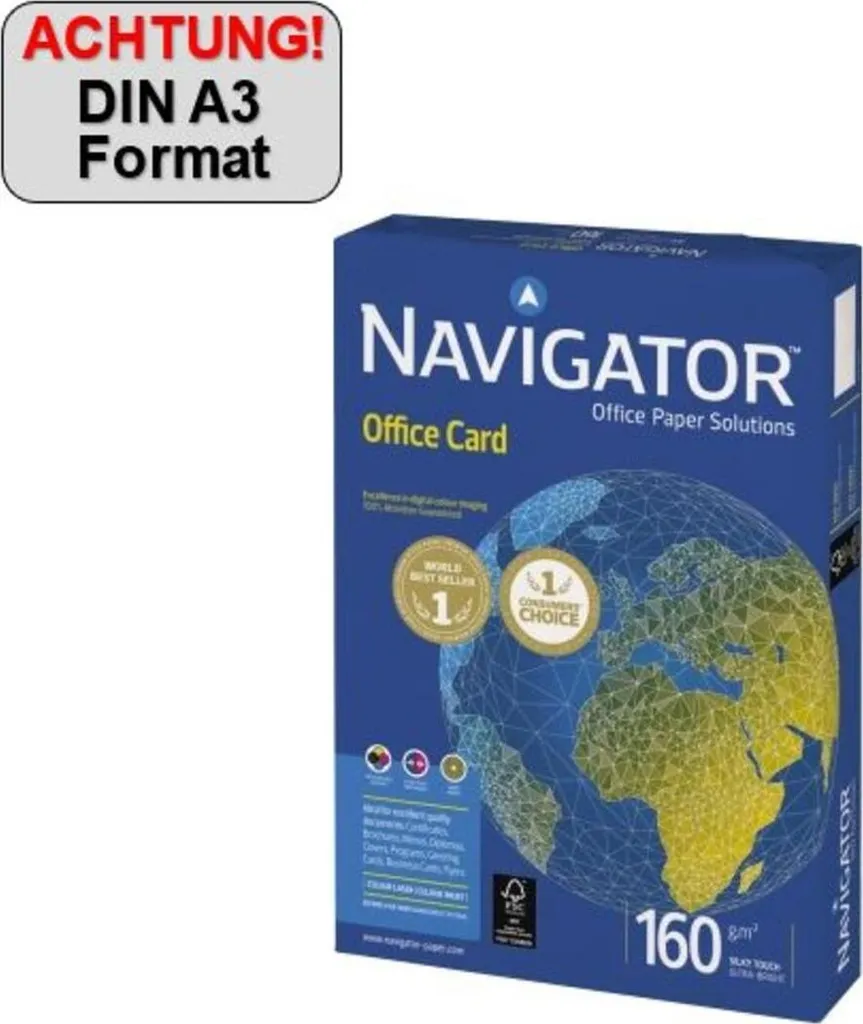 Migliora il tuo Branding con Navigator Office Card A3 160g - 250 Fogli