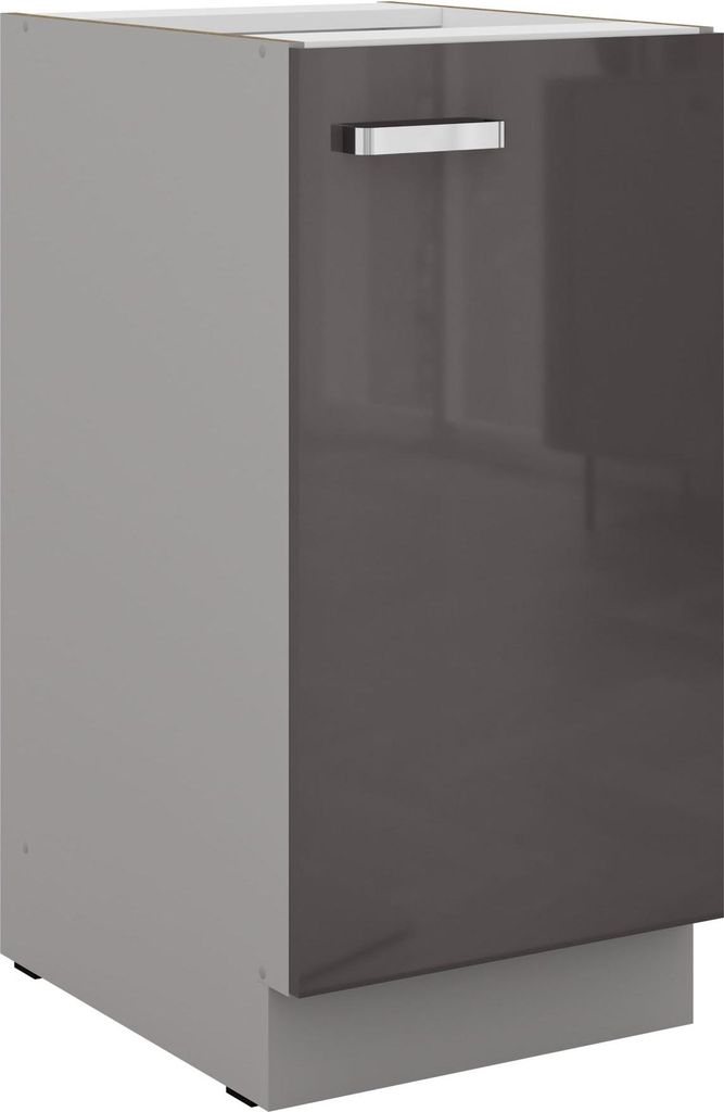 Küchen Unterschrank 40 Hochglanz Grau Küchenzeile Küchenblock Küche Grey Bianca