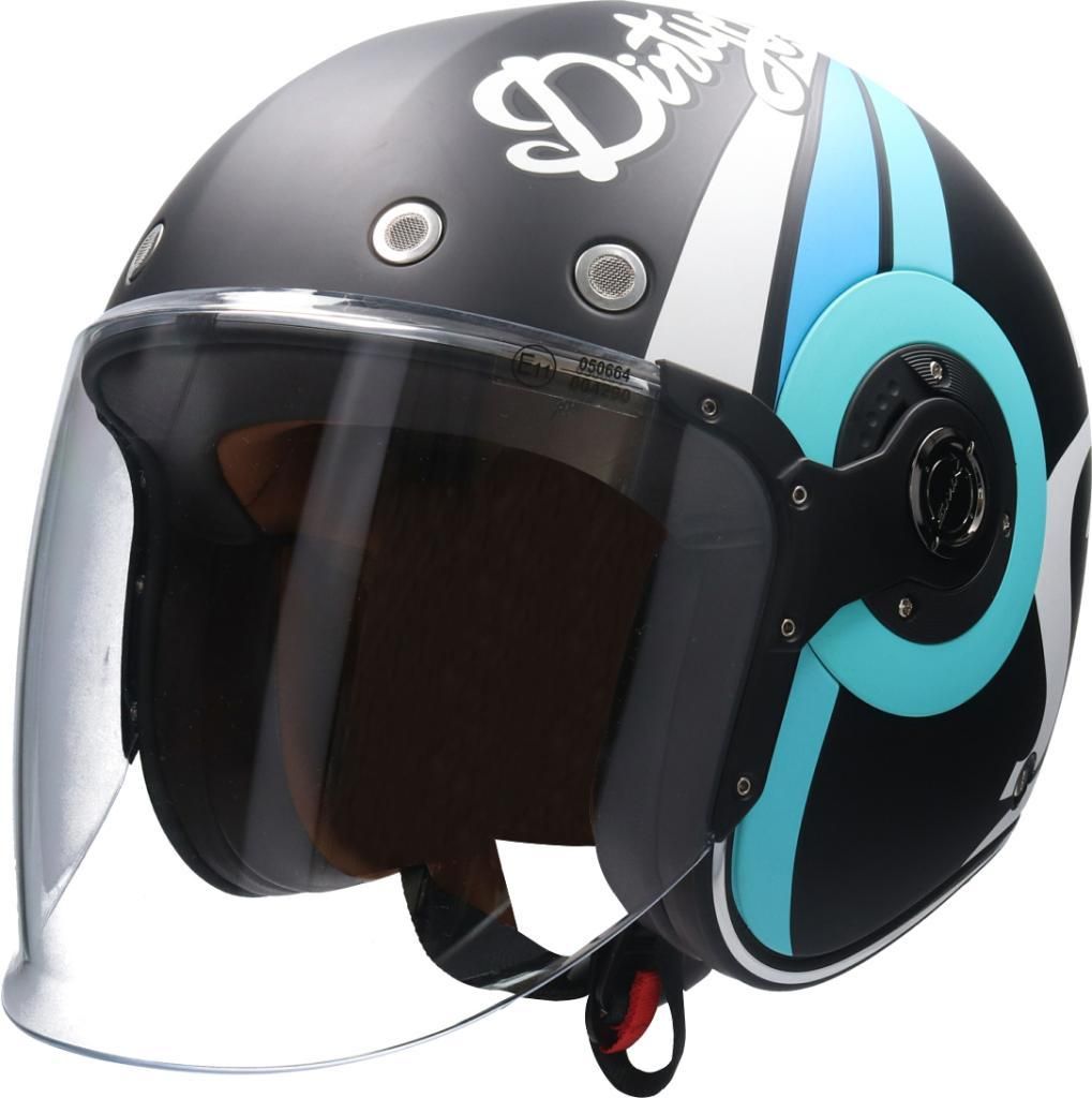 SMK RETRO JET SPEED TT Jethelm matt blau-schwarz XS