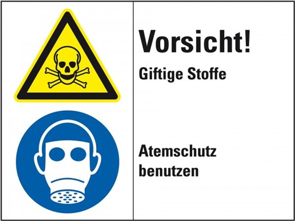Dreifke Aufkleber I Kombischild Vorsicht! Giftige Stoffe..., Folie, 200x150m...