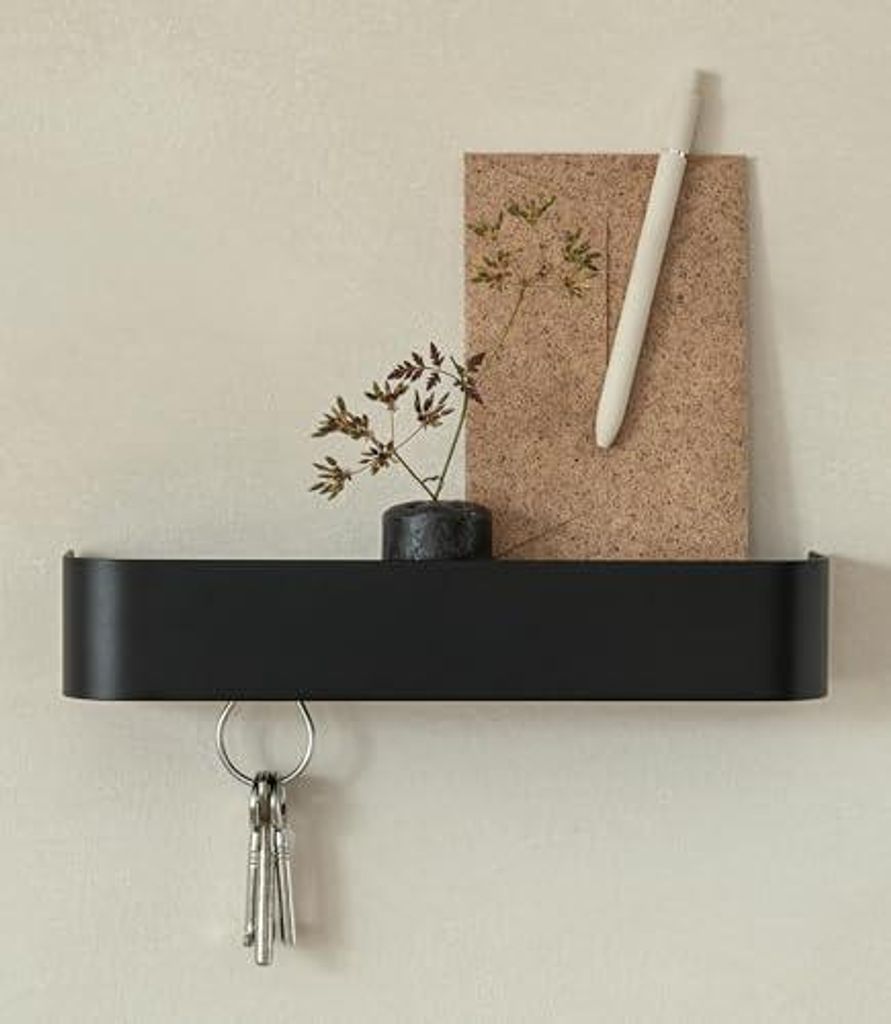 Kazai. Schlüsselbrett 'Tone' | Minimalistisches Schlüsselhaken-Design aus Berlin | Moderner Schlüsselhalter mit Ablage aus Metall | Schlüsselbo...