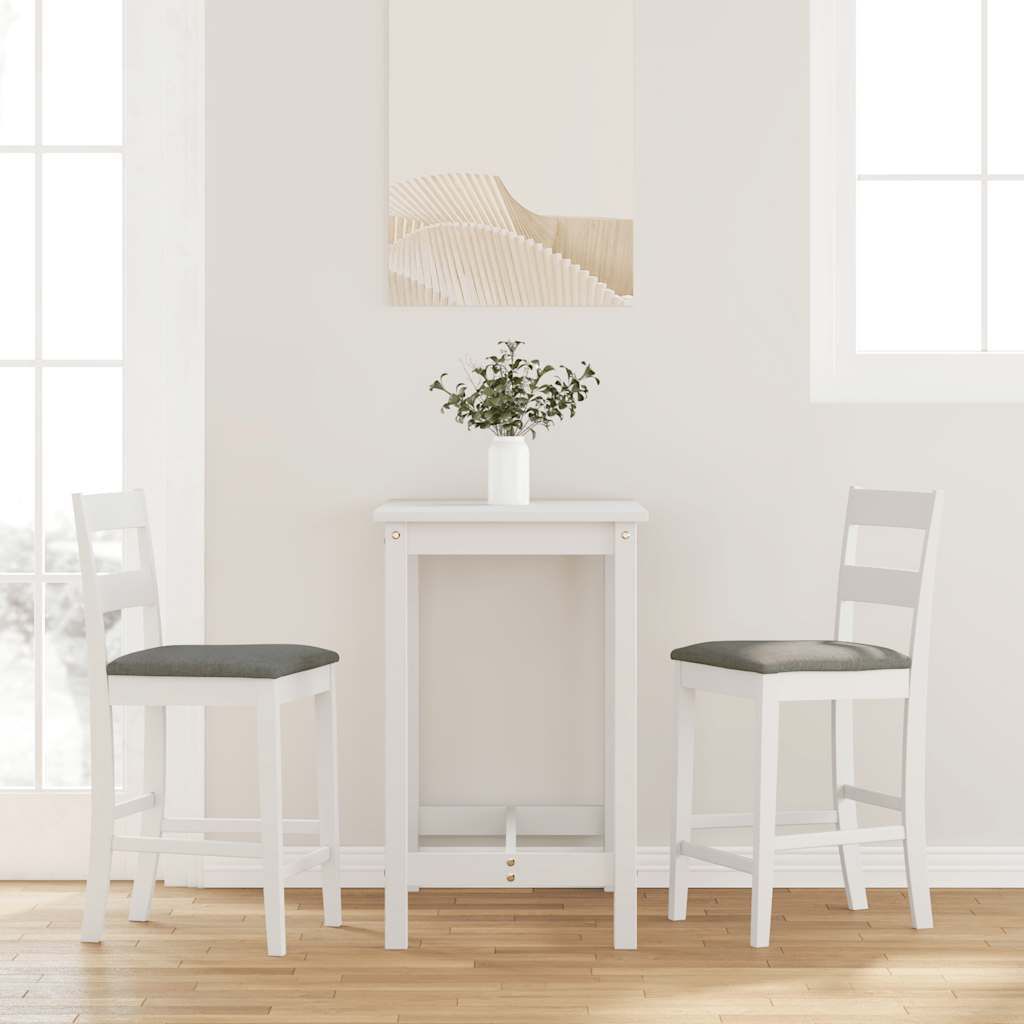 "2026 Promotion" Barhocker mit Kissen 2 Stk. - Hohe Qualität - Weiß Massivholz Gummibaum - Barhocker CC25518