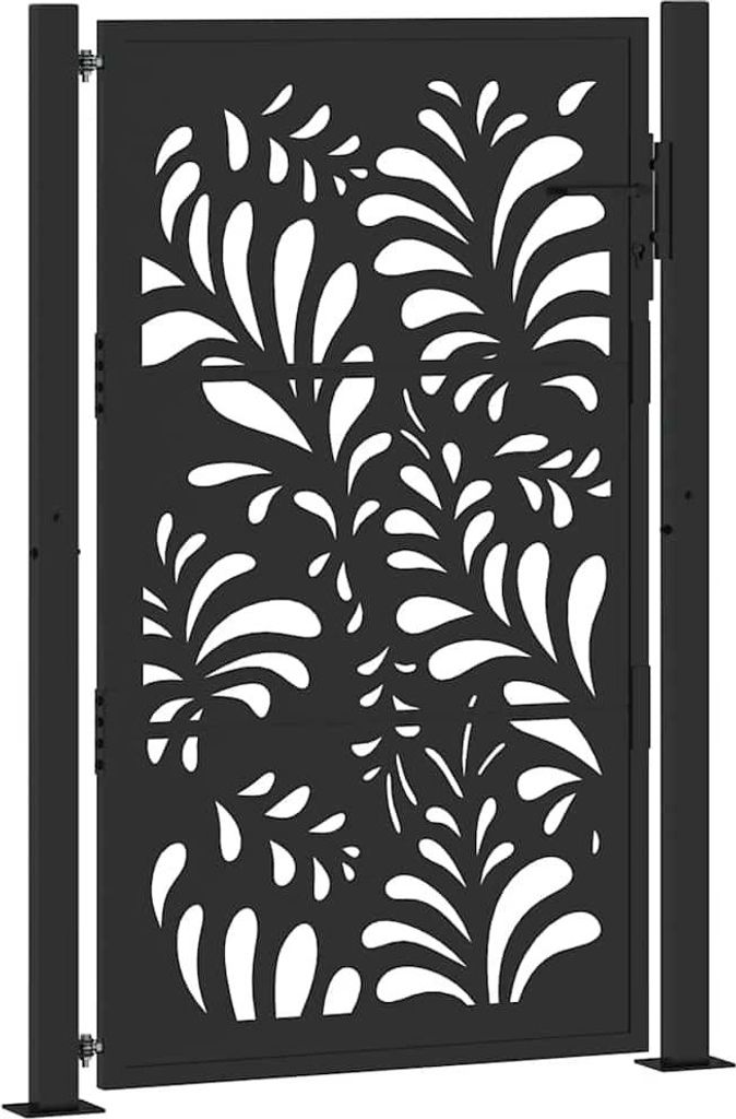 vidaXL Gartentor Schwarz 100x150 cm Stahl Wellendesign