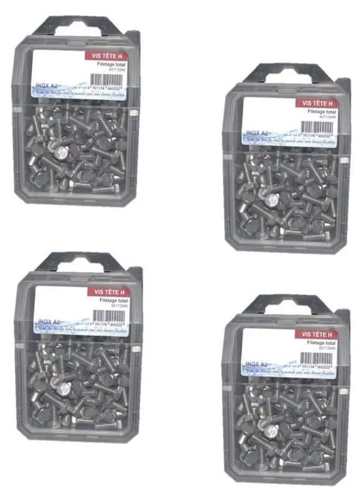 Vis Tête Hexagonale Filetage Total 6x16 mm DIN 933 Inox A2 D-Work x400