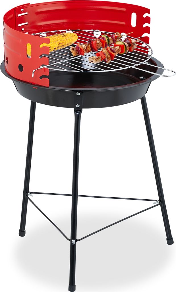 Barbecue au charbon de bois Relaxdays, Ø 37 cm, trépied, Image du produit 