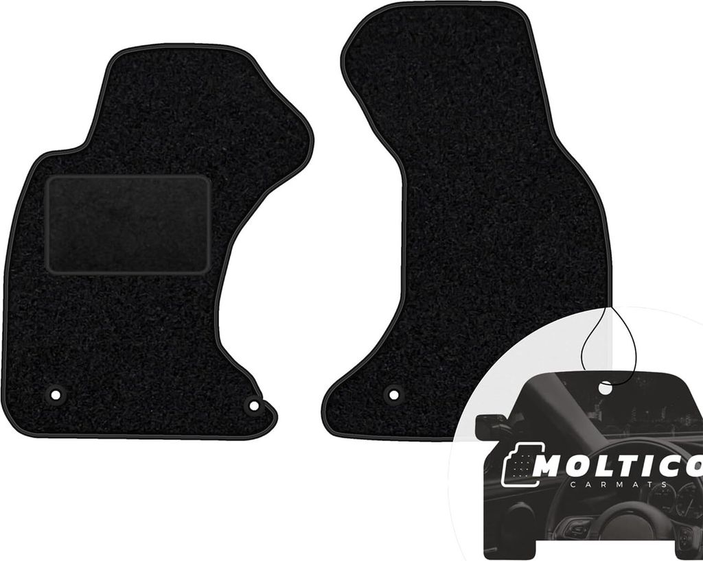 moto-MOLTICO Vorne Fußmatten Auto Velours Autoteppiche Schwarz Automatten Set 2-teilig passend für Audi 80 B4 Coupe 1990-2000
