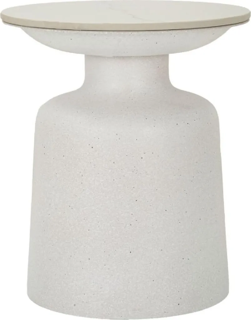 Tavolino Bianco Mauro Ferretti Fush Ø 40 cm | Design Minimal Chic
