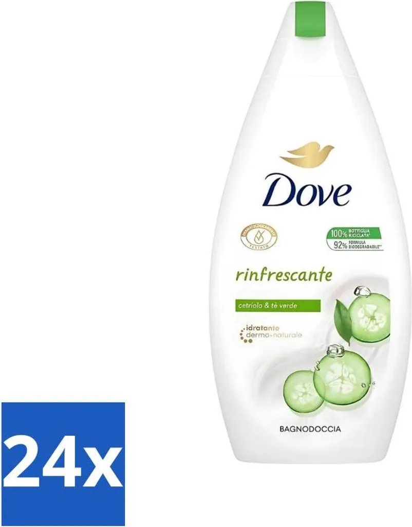 Dove Gel Doccia Cetriolo e Tè Verde 400ml - Stock Risparmio 24 Pezzi